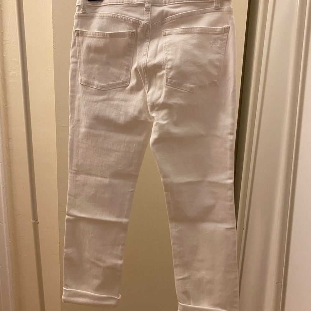 High waisted white pants